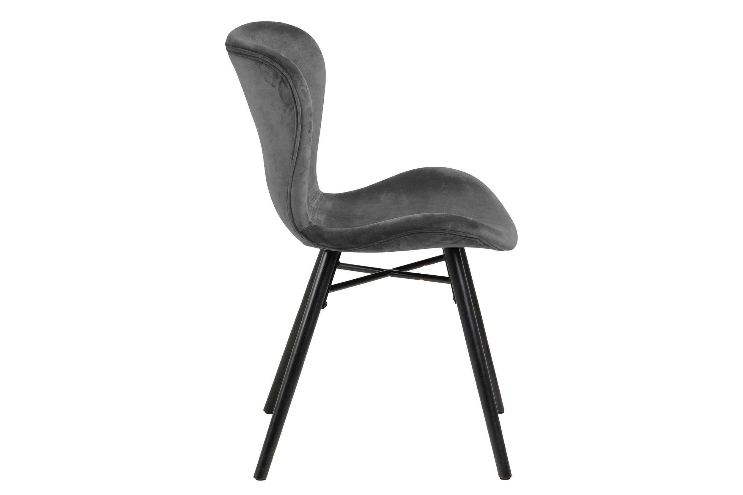 Chaise En Velours Tilda Avec Pieds Obliques - Gris Foncé/noir 5 Chaise En Velours Tilda Avec Pieds Obliques - Gris Foncé/noir – Image 5