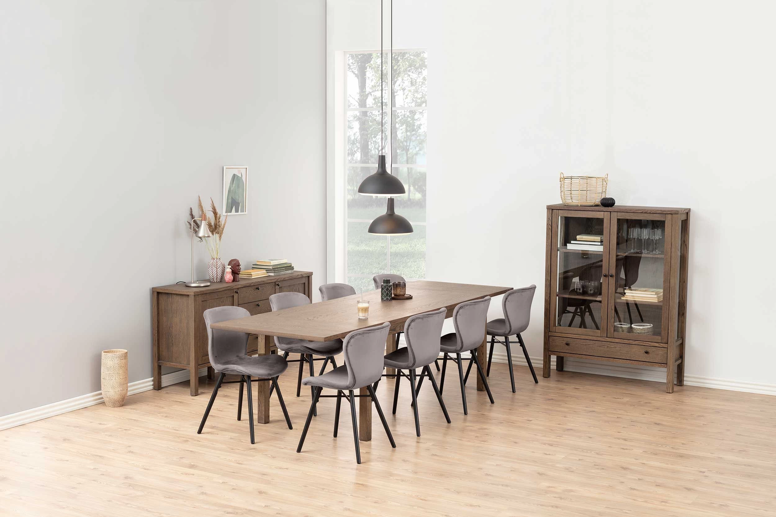 Chaise En Velours Tilda Avec Pieds Obliques - Gris Foncé/noir 2 Chaise En Velours Tilda Avec Pieds Obliques - Gris Foncé/noir – Image 2