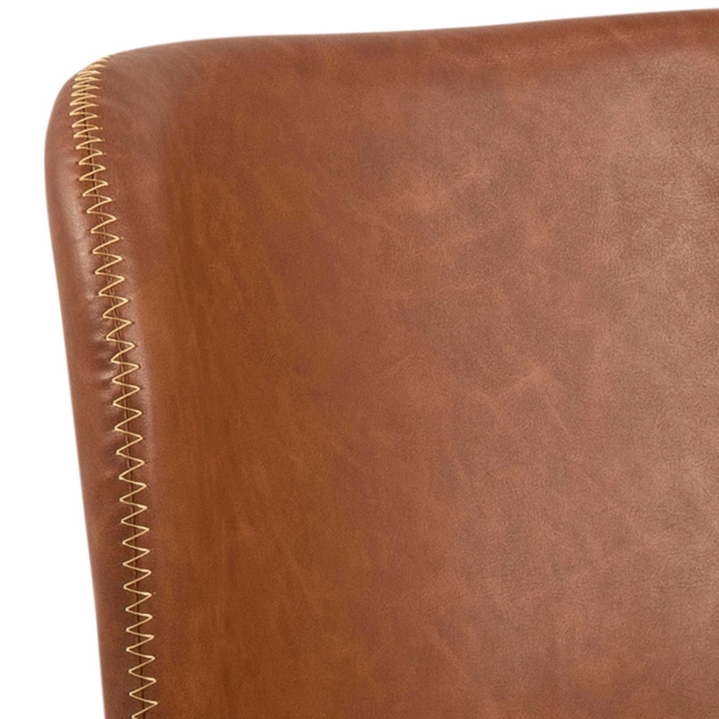 Chaise En Similicuir Tilda Avec Pieds Obliques - Cognac/noir 5 Chaise En Similicuir Tilda Avec Pieds Obliques - Cognac/noir – Image 5