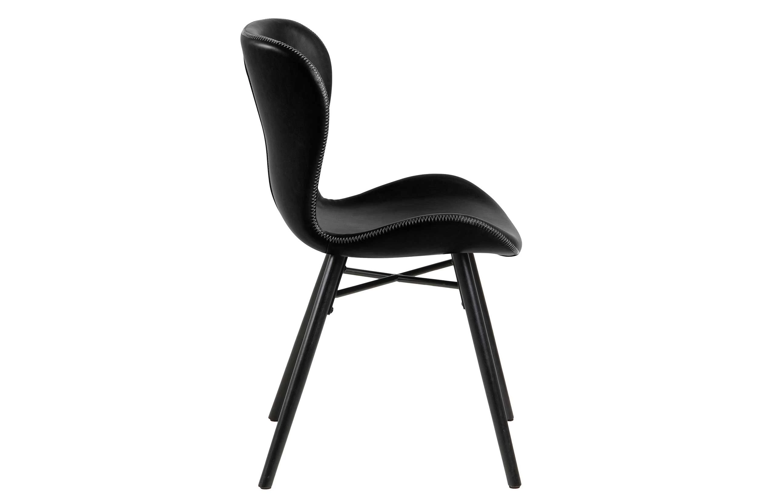 Chaise En Similicuir Tilda Avec Pieds Obliques - Noir 3 Chaise En Similicuir Tilda Avec Pieds Obliques - Noir – Image 3