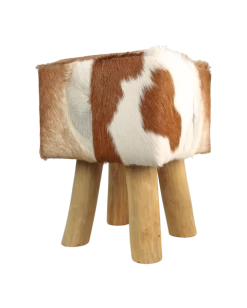 Tabouret Bangku 33x33cm Carré - Peau De Chèvre/teck 8 Tabouret Bangku 33x33cm Carré - Peau De Chèvre/teck -Meubles Tables Et Chaises Shop HF003B 1 eae9