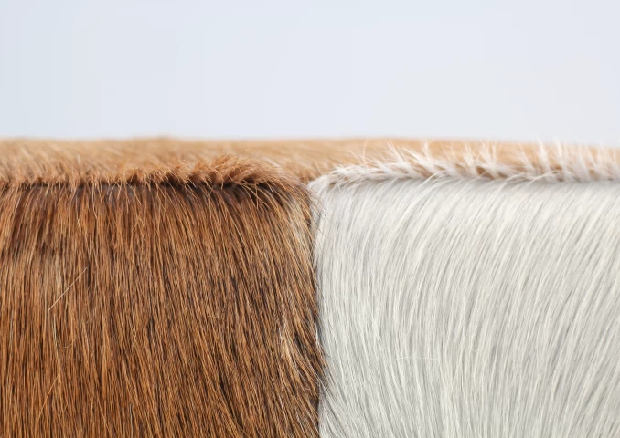 Tabouret Bangku 33x33cm Carré - Peau De Chèvre/teck 5 Tabouret Bangku 33x33cm Carré - Peau De Chèvre/teck – Image 5