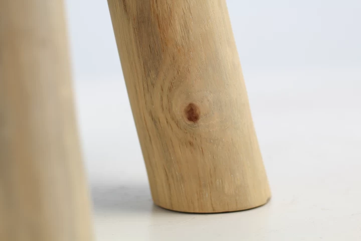 Tabouret Bangku 33x33cm Carré - Peau De Chèvre/teck 2 Tabouret Bangku 33x33cm Carré - Peau De Chèvre/teck – Image 2