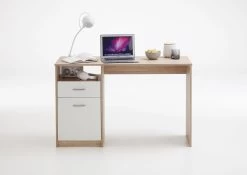 FMD Bureau Jady 123cm - Chêne/blanc -Meubles Tables Et Chaises Shop Jackson Eiche frontal 3b57