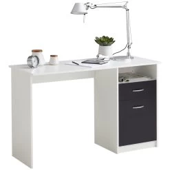 FMD Bureau Jady 123cm - Blanc/noir 12 FMD Bureau Jady 123cm - Blanc/noir -Meubles Tables Et Chaises Shop Jackson Weiss uitgesneden 7ad1