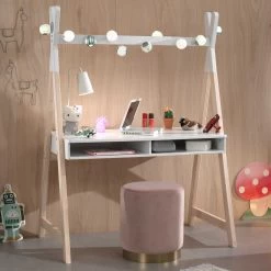Bureau Kiddy Tipi 116x75 MDF Et Pin - Naturel/blanc