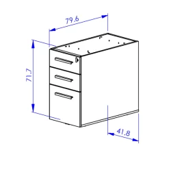 Caisson à Tiroirs Sonna - Anthracite/bois -Meubles Tables Et Chaises Shop Knipsel 3b9a