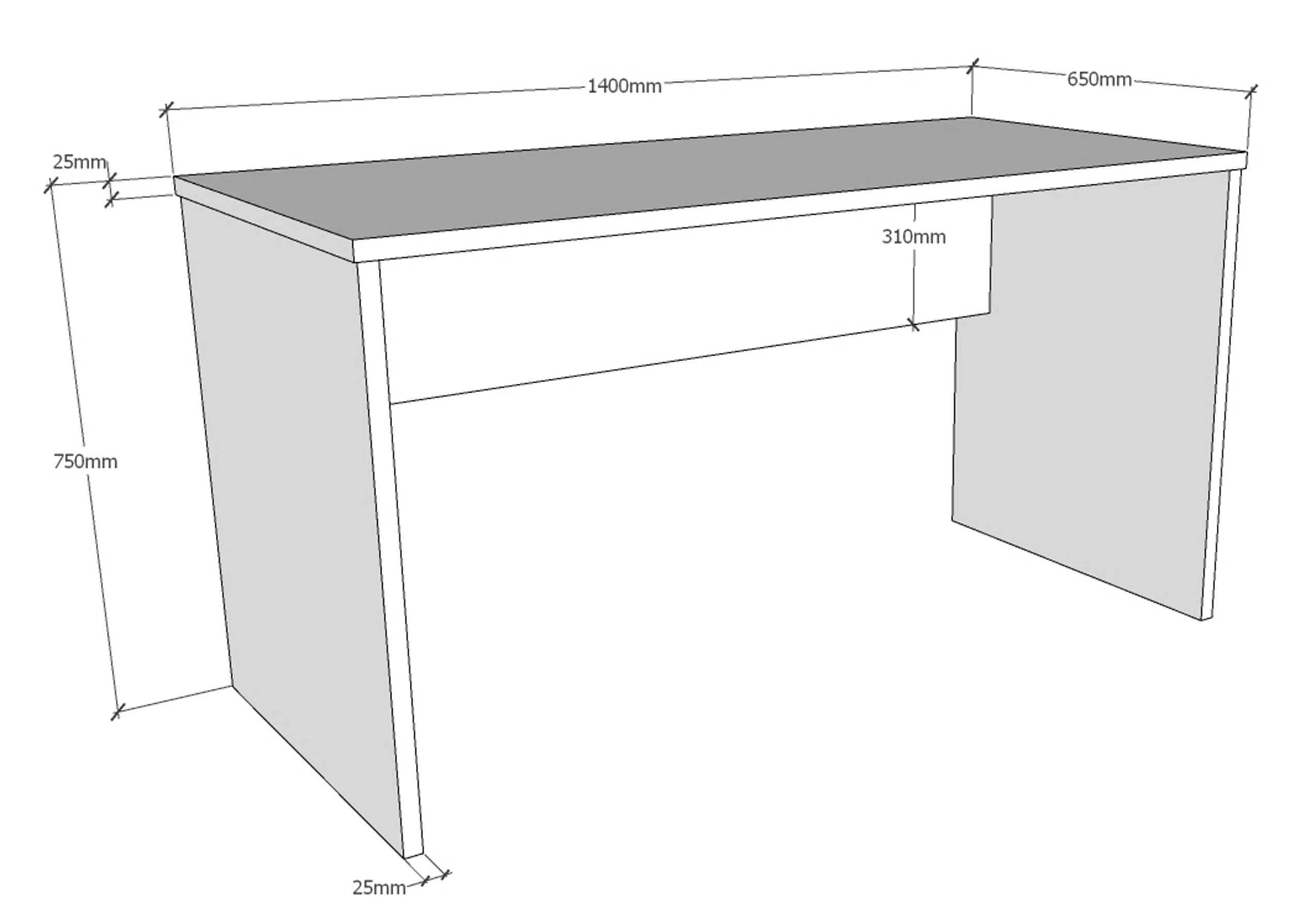 Table De Bureau London 140cm - Anthracite 2 Table De Bureau London 140cm - Anthracite – Image 2