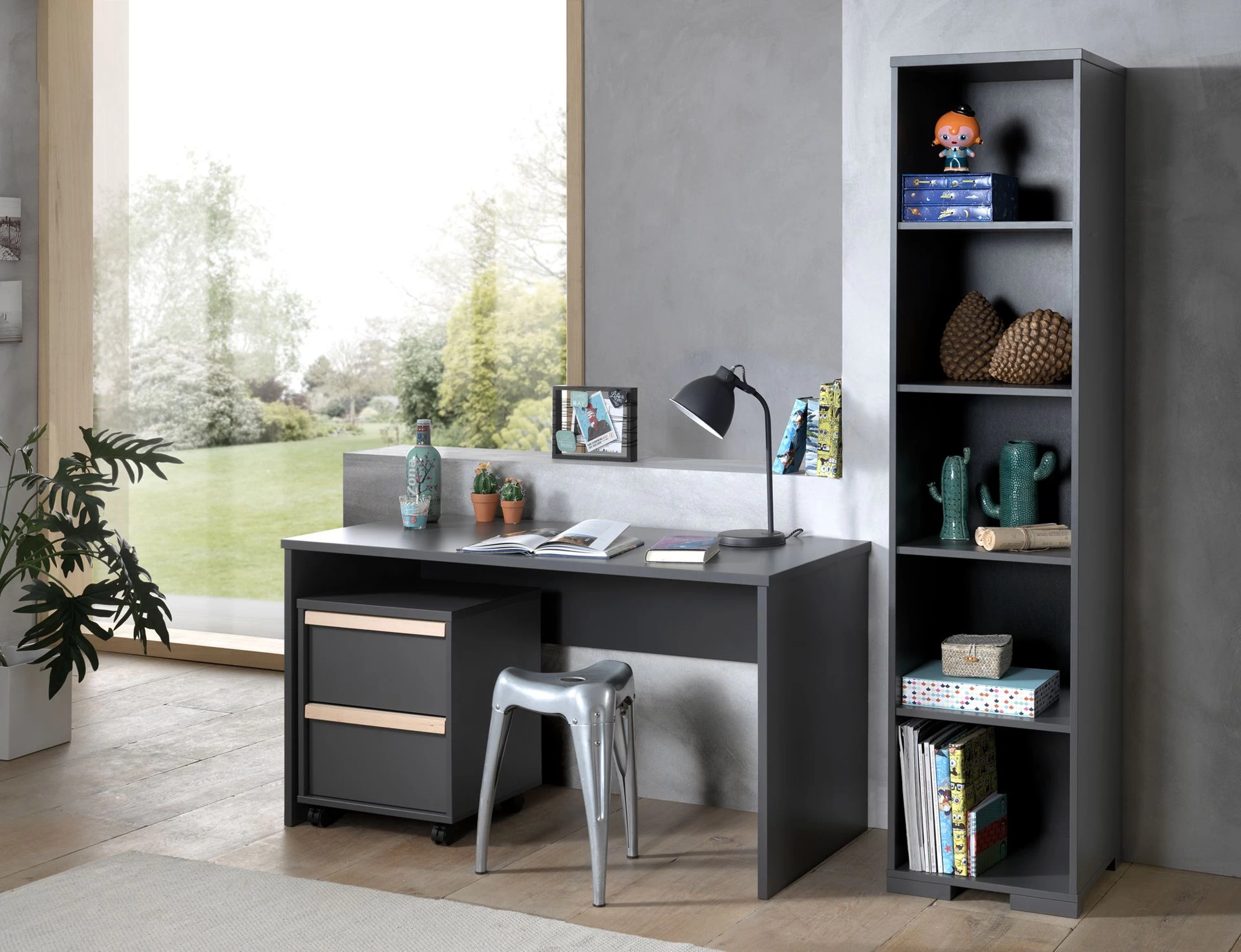 Table De Bureau London 140cm - Anthracite 4 Table De Bureau London 140cm - Anthracite – Image 4