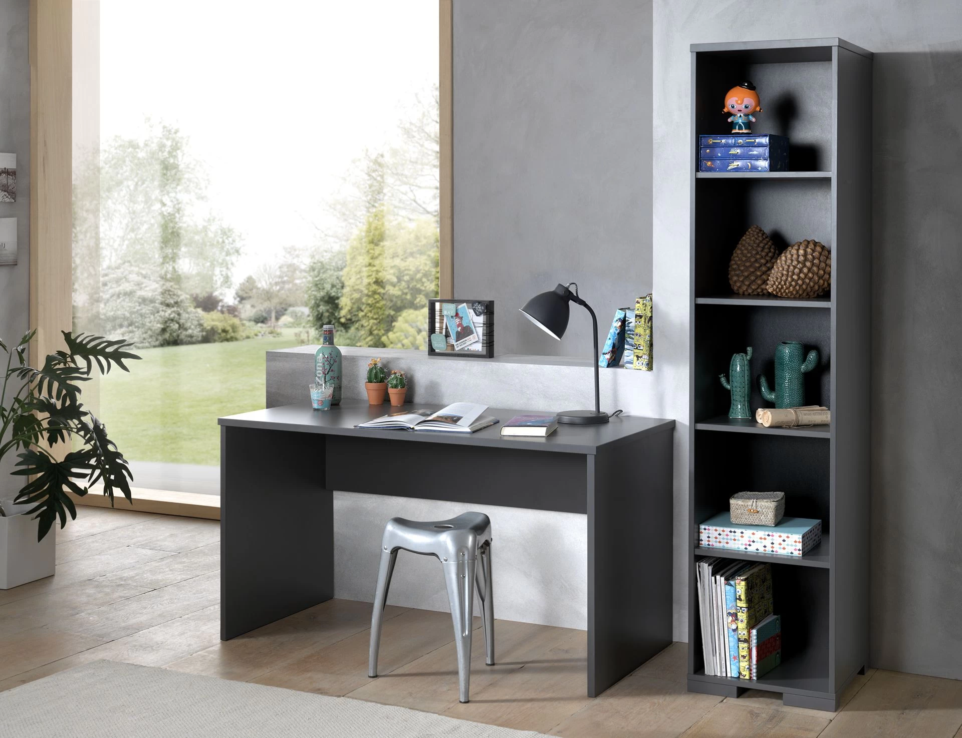 Table De Bureau London 140cm - Anthracite 6 Table De Bureau London 140cm - Anthracite – Image 6