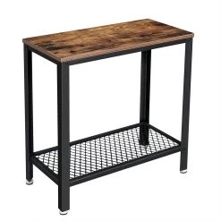Table D'appoint Bill 60x30 1 Tablette - Brun Rustique/noir -Meubles Tables Et Chaises Shop LET31BX 3 dc73