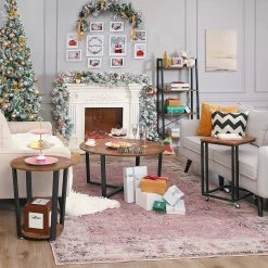 Table D'appoint Firas Ø50 - Brun/noir -Meubles Tables Et Chaises Shop LET57X 1 fa39