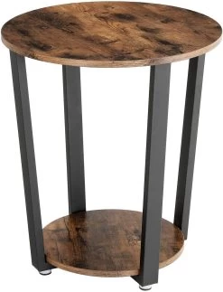 Table D'appoint Firas Ø50 - Brun/noir -Meubles Tables Et Chaises Shop LET57X 5 af25