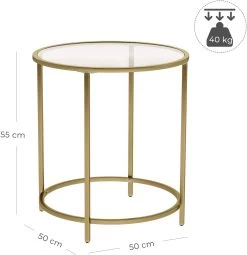 Table D'appoint Ronde, Verre Trempé, Robuste Et Stable -Meubles Tables Et Chaises Shop LGT20G 5 f0aa