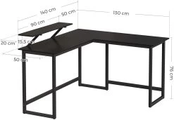 Bureau D'angle Spencer 140cm Avec Support écran - Noir 13 Bureau D'angle Spencer 140cm Avec Support écran - Noir -Meubles Tables Et Chaises Shop LWD56BK 2 780e