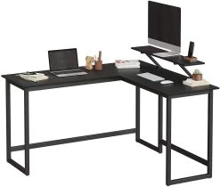 Bureau D'angle Spencer 140cm Avec Support écran - Noir 17 Bureau D'angle Spencer 140cm Avec Support écran - Noir -Meubles Tables Et Chaises Shop LWD56BK 3 0e8a