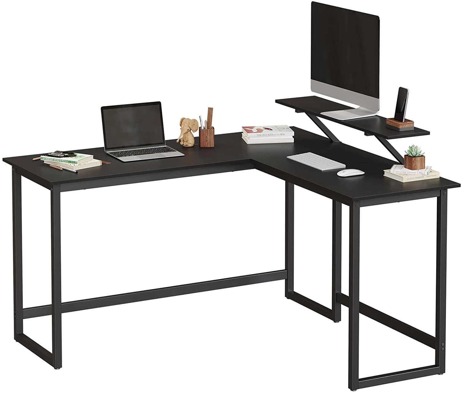 Bureau D'angle Spencer 140cm Avec Support écran - Noir 8 Bureau D'angle Spencer 140cm Avec Support écran - Noir – Image 8