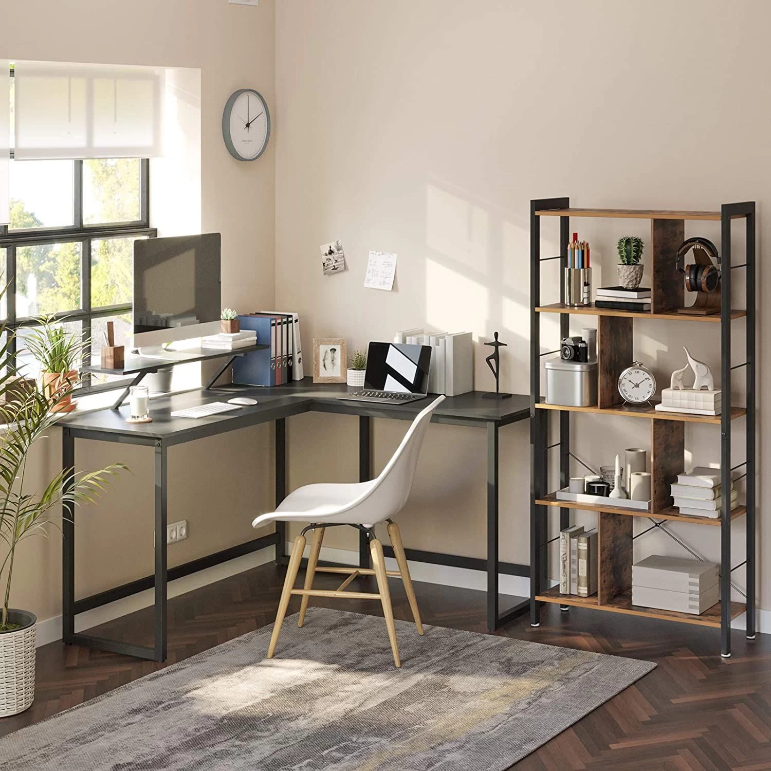 Bureau D'angle Spencer 140cm Avec Support écran - Noir 9 Bureau D'angle Spencer 140cm Avec Support écran - Noir – Image 9