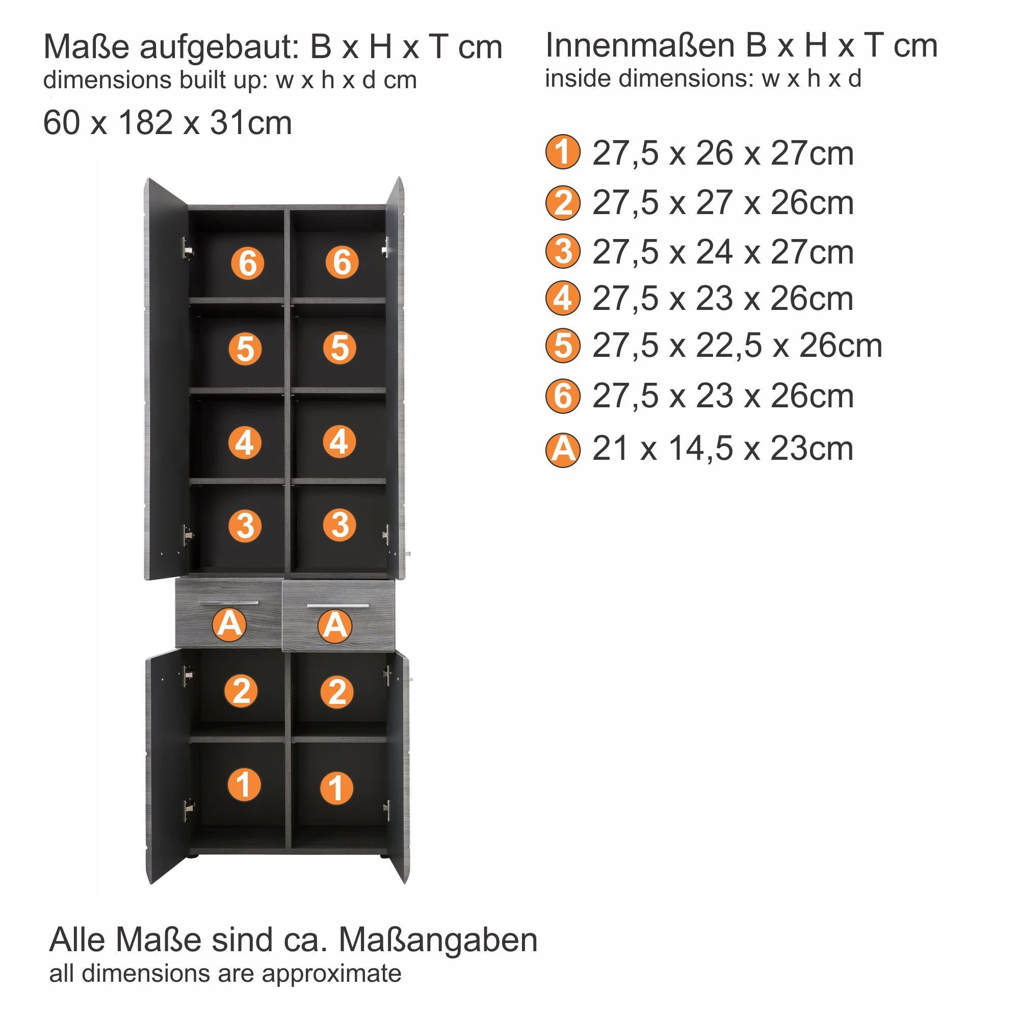 Meuble Haut Moderne Et Facile D'entretien En Sardegna Smoked Silver - Tall Unit Line 2 Meuble Haut Moderne Et Facile D'entretien En Sardegna Smoked Silver - Tall Unit Line – Image 2