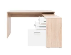 Bureau D'angle Lanzini 2 Tiroirs & 1 Porte - Chêne Sonoma/blanc -Meubles Tables Et Chaises Shop London se w frontal offen 4117