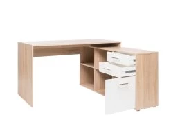 Bureau D'angle Lanzini 2 Tiroirs & 1 Porte - Chêne Sonoma/blanc -Meubles Tables Et Chaises Shop London se w offen Kopie a4f7