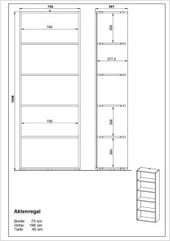 Classeur Ouvert Robert 196 Cm 4 étagères - Anthracite/chêne 5 Classeur Ouvert Robert 196 Cm 4 étagères - Anthracite/chêne -Meubles Tables Et Chaises Shop MA 1699 BEM 1ae4