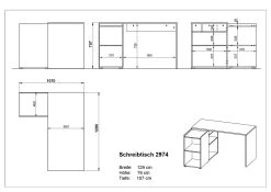 Bureau Ings 129 X 107cm - Graphite/chêne 7 Bureau Ings 129 X 107cm - Graphite/chêne -Meubles Tables Et Chaises Shop MA 2974 BEM c27b