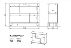 Bibliothèque Ousmane 120cm Avec 4 Espaces De Rangement - Blanc/chêne -Meubles Tables Et Chaises Shop MA 3267 BEM 2282