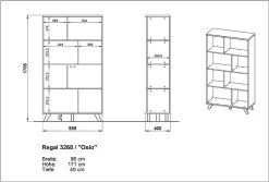 Bibliothèque Ousmane 120cm Avec 8 Espaces De Rangement - Blanc/chêne -Meubles Tables Et Chaises Shop MA 3268 BEM bb33