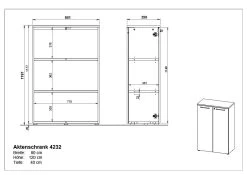 Classeur Bas Osmond 80cm à 2 Portes - Chêne/graphite -Meubles Tables Et Chaises Shop MA 4232 BEM f274