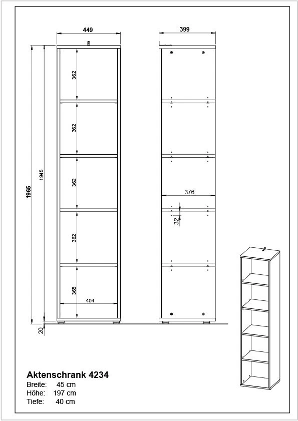 Bibliothèque Osmond 45cm - Graphite 4 Bibliothèque Osmond 45cm - Graphite – Image 4