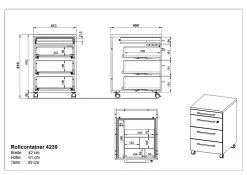 Caisson à Tiroirs Osmond 4 Tiroirs - Chêne/graphite -Meubles Tables Et Chaises Shop MA 4239 BEM 9c74