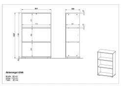 Bibliothèque Basse Presley 80cm - Graphite -Meubles Tables Et Chaises Shop MA 4246 BEM 3447