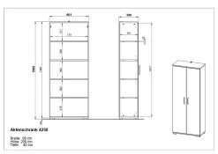 Armoire De Rangement Presley 80cm à 2 Portes - Gris Clair -Meubles Tables Et Chaises Shop MA 4250 BEM e039