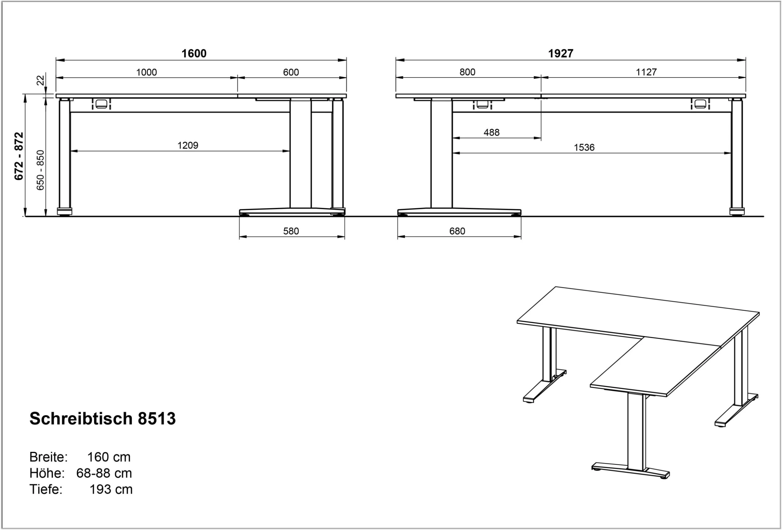 Bureau D'angle Aggo 160x193 Réglable En Hauteur - Gris Clair/argent 2 Bureau D'angle Aggo 160x193 Réglable En Hauteur - Gris Clair/argent – Image 2