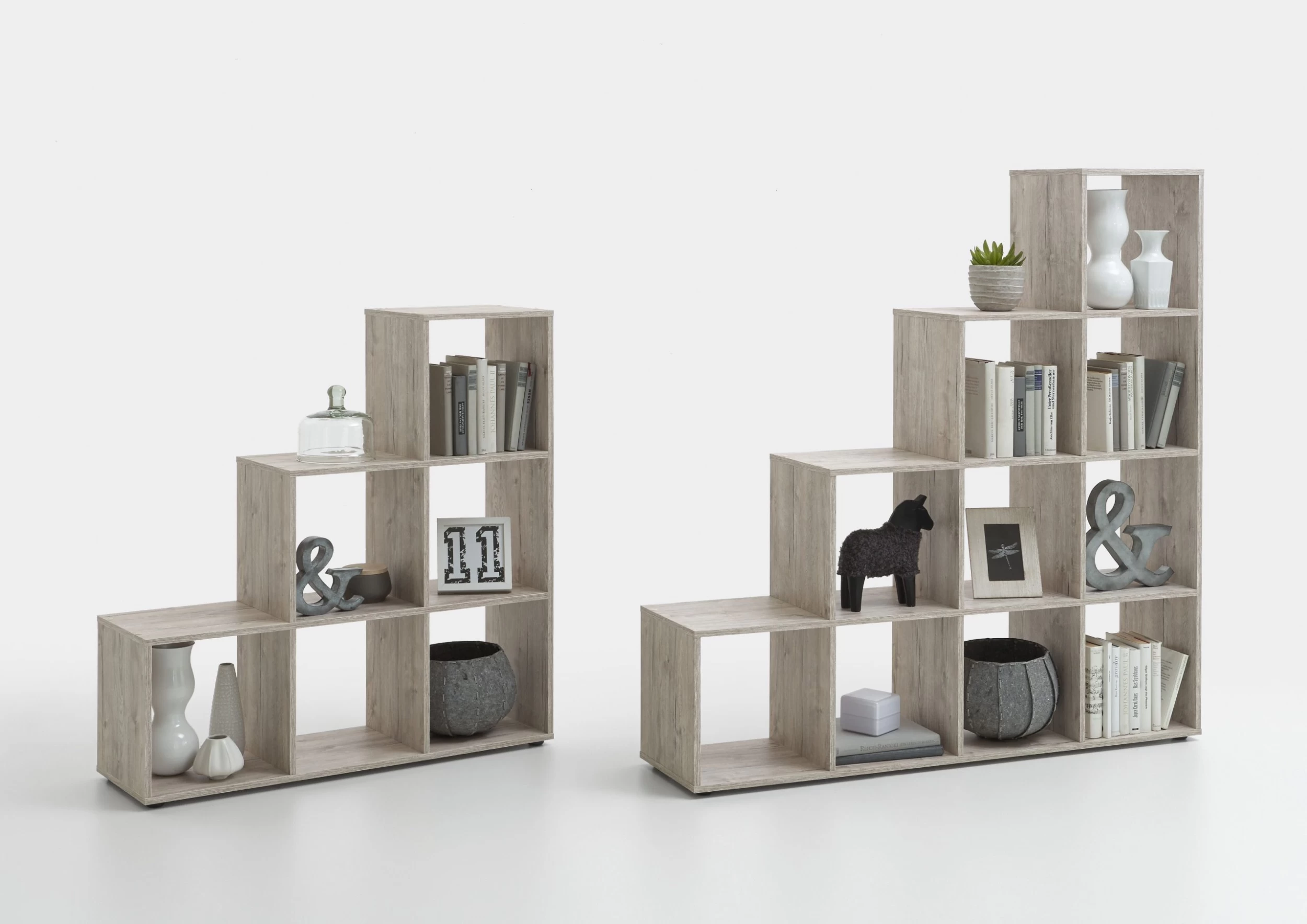 FMD Étagère Méga 10 Niches - Chêne Gris 2 FMD Étagère Méga 10 Niches - Chêne Gris – Image 2