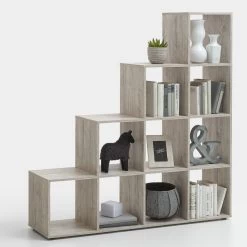 FMD Étagère Méga 10 Niches - Chêne Gris