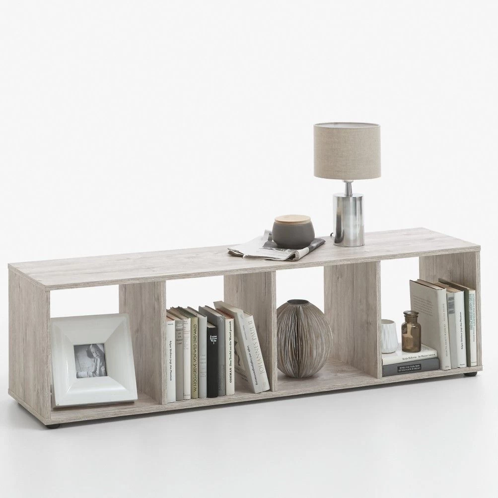 FMD Étagère Méga 4 Niches - Chêne Gris 1 FMD Étagère Méga 4 Niches - Chêne Gris