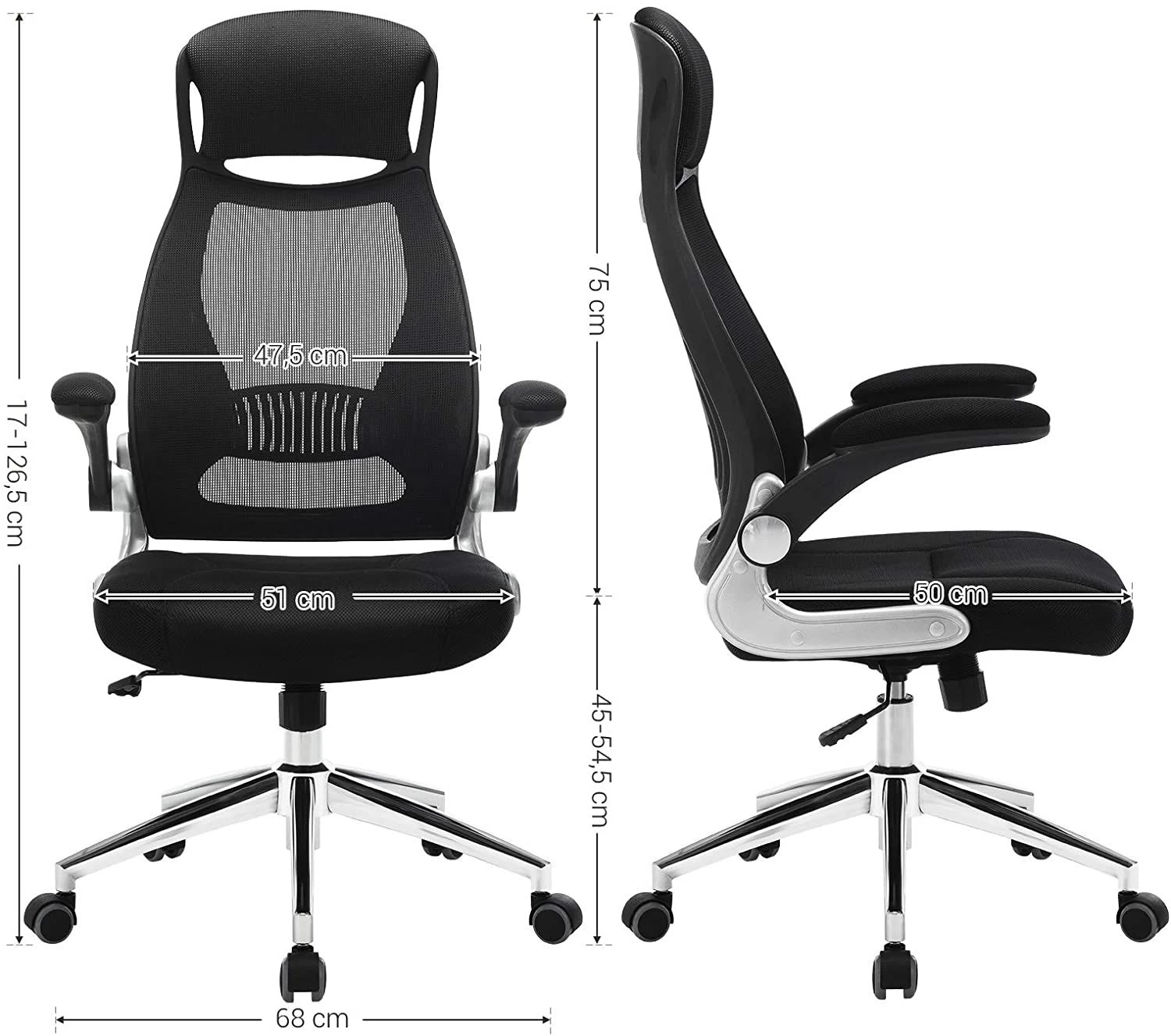 Songmics Chaise De Bureau Xavi - Noir 3 Songmics Chaise De Bureau Xavi - Noir – Image 3