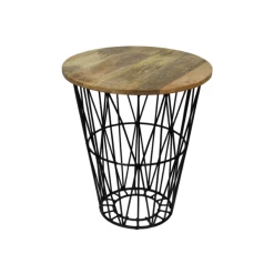 Table D'appoint Tower ø45cm - Naturel/noir