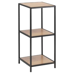 Étagère Dover 37cm, 2 étagères - Noir/chêne