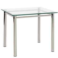 Table D'appoint Heiko 60x50cm, Grande - Verre/chrome