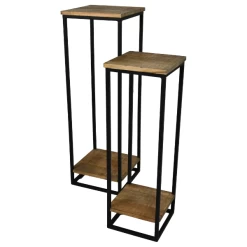 Table D'appoint Rick Ensemble De 2 Bois De Manguier - Naturel/noir