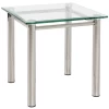 Table D'appoint Heiko 42x42cm, Petite - Verre/chrome