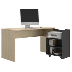 Bureau Albano 136cm - Noir/décor De Chêne -Meubles Tables Et Chaises Shop Ontwerp zonder titel 39 20f4