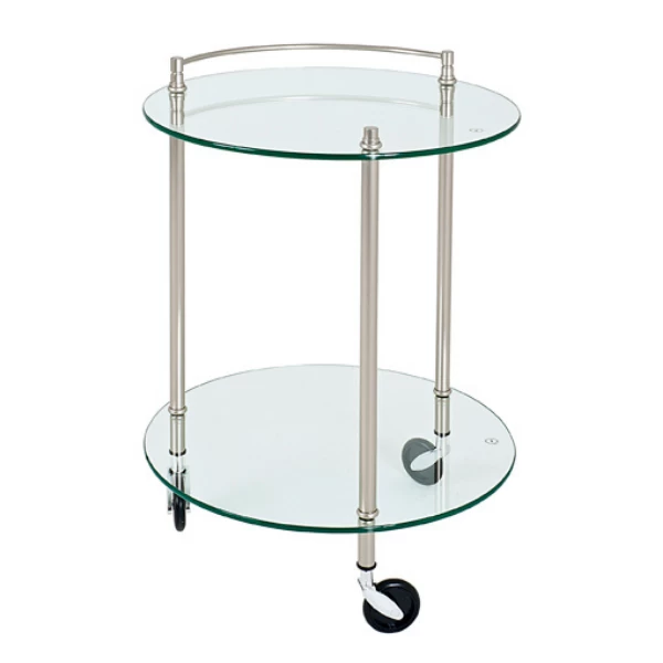 Table D'appoint Sur Roulettes Jovana - Verre 2 Table D'appoint Sur Roulettes Jovana - Verre – Image 2
