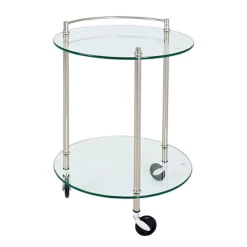Table D'appoint Sur Roulettes Jovana - Verre