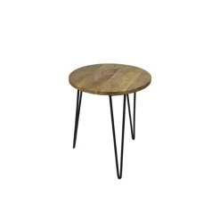 Table D'appoint Maden ø40cm Bois De Manguier - Naturel/noir