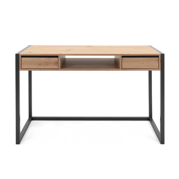 Bureau Damon 120cm 2 Tiroirs - Chêne/anthracite 10 Bureau Damon 120cm 2 Tiroirs - Chêne/anthracite – Image 10