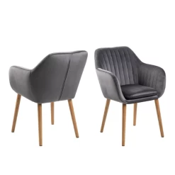 Chaise Avec Accoudoirs Hermeline - Gris Foncé/chêne -Meubles Tables Et Chaises Shop Ontwerp zonder titel 2021 12 06T091348.654 a507